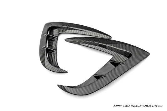 Tesla Model 3 Performance 2024-ON with Aftermarket Parts - Upper Valences Carbon Fiber / FRP from CMST Tuning