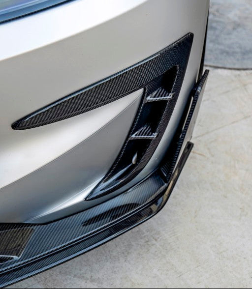 Tesla Model 3 Performance 2024-ON with Aftermarket Parts - Upper Valences Carbon Fiber / FRP from CMST Tuning