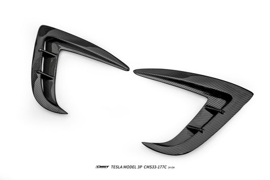 Tesla Model 3 Performance 2024-ON with Aftermarket Parts - Upper Valences Carbon Fiber / FRP from CMST Tuning