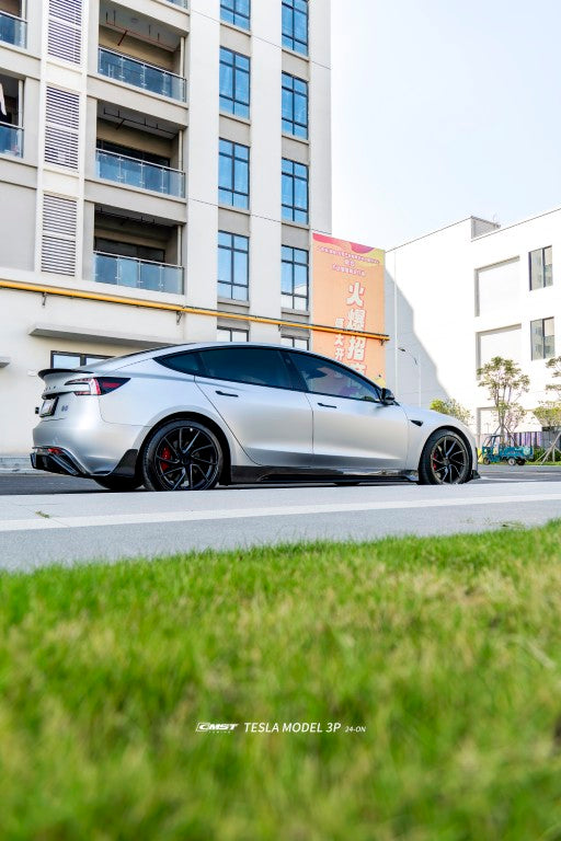 Tesla Model 3 Performance 2024-ON with Aftermarket Parts - V2 Rear Diffuser & Canards Carbon Fiber / FRP from CMST Tuning