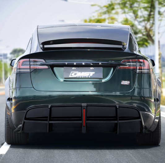 Tesla Model X 2022-ON with Aftermarket Parts - V2 Rear Diffuser FRP / Carbon Fiber from CMST Tuning