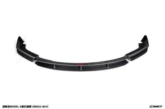 Tesla Model X P100D 100D 90D 75D 60D Performance Long Range Base 2016 2017 2018 2019 2020 2021 with Aftermarket Parts - Front Lip Splitter Carbon Fiber / FRP from CMST Tuning