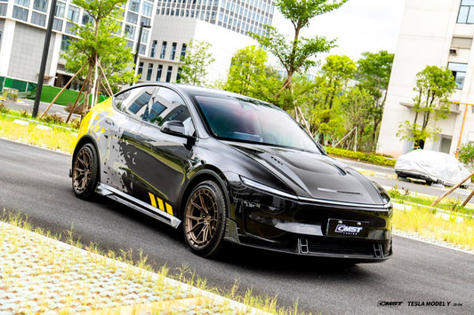 Tesla Model Y Juniper 2026-ON with Aftermarket Parts - V2 Hood Carbon Fiber / FRP from CMST Tuning