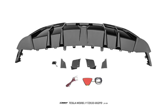 Tesla Model Y Juniper 2026-ON with Aftermarket Parts - V5 Rear Diffuser PP Polypropylene from CMST Tuning