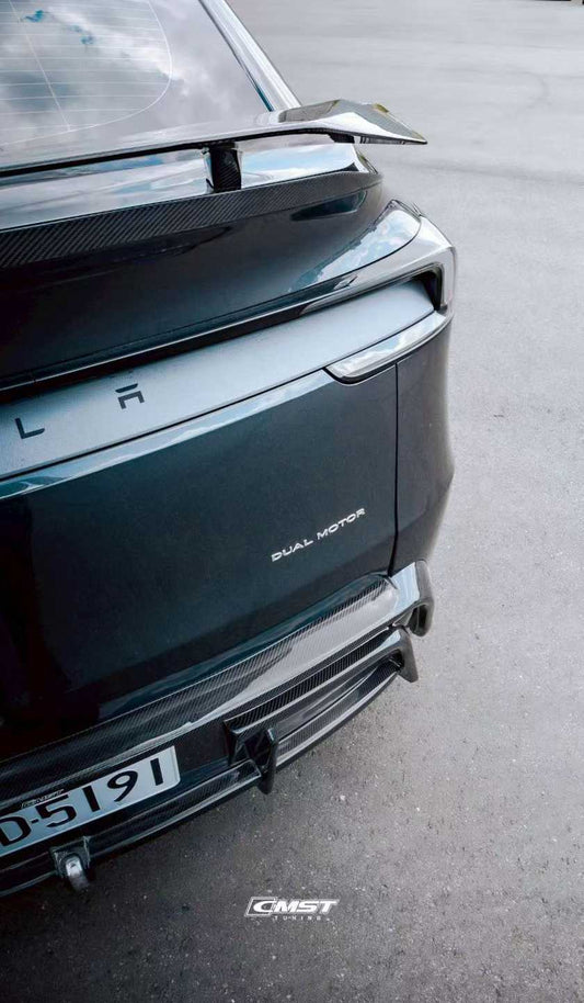 Tesla Model Y Juniper 2026-ON with Aftermarket Parts - V1 Rear Spoiler Carbon Fiber / FRP from CMST Tuning