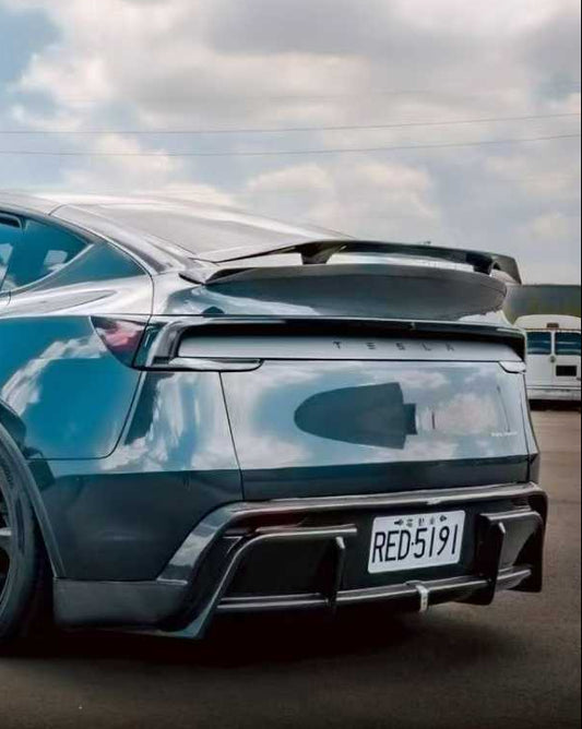 Tesla Model Y Juniper 2026-ON with Aftermarket Parts - V2 Rear Diffuser Carbon Fiber / FRP from CMST Tuning