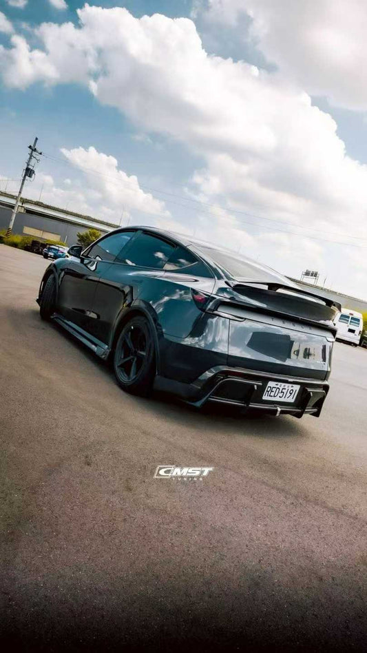 Tesla Model Y Juniper 2026-ON with Aftermarket Parts - V2 Rear Diffuser Carbon Fiber / FRP from CMST Tuning