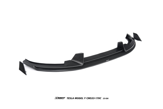 Tesla Model Y Juniper Base 2026-ON with Aftermarket Parts - Front Lip & Canards Carbon Fiber / FRP from CMST Tuning