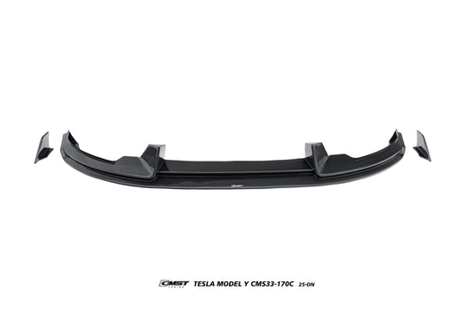Tesla Model Y Juniper Base 2026-ON with Aftermarket Parts - Front Lip & Canards Carbon Fiber / FRP from CMST Tuning