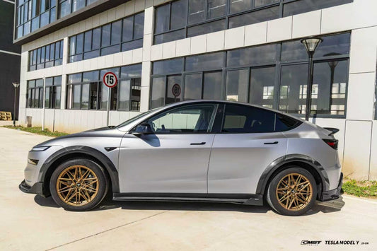 Tesla Model Y Juniper Base Performance 2026-ON with Aftermarket Parts - Widebody Fender Flares Wheel Arches Carbon Fiber / FRP from CMST Tuning