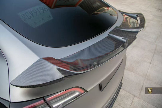 Tesla Model Y Performance AWD Long Range RWD Standard 2020-ON with Aftermarket Parts - V3 Style Rear Trunk Spoiler Carbon Fiber / FRP from CMST Tuning