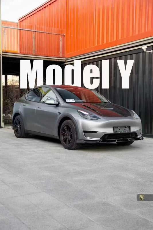 Tesla Model Y Performance AWD Long Range RWD Standard 2020 2021 2022 2023 2024 with Aftermarket Parts - V1 Hood Bonnet Carbon Fiber / FRP from CMST Tuning