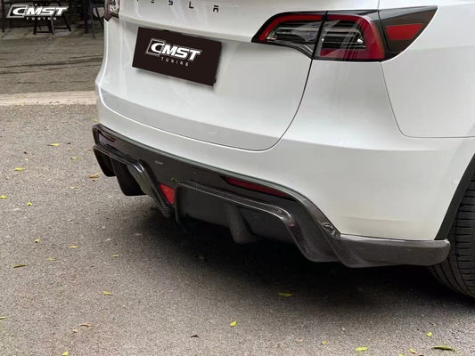 Tesla Model Y Performance AWD Long Range RWD Standard 2020-ON with Aftermarket Parts - V1 Style Rear Trunk Spoiler Carbon Fiber / FRP from CMST Tuning