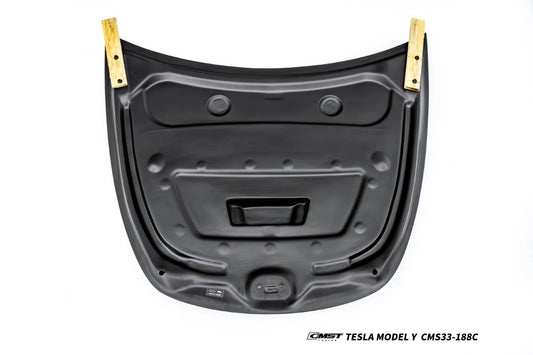 Tesla Model Y Performance AWD Long Range RWD Standard 2020 2021 2022 2023 2024 2025 with Aftermarket Parts - V7 Style Hood Carbon Fiber / FRP from CMST Tuning