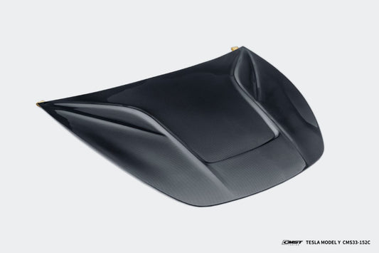 Tesla Model Y Performance AWD Long Range RWD Standard 2020 2021 2022 2023 2024 with Aftermarket Parts - V5 Hood Bonnet Carbon Fiber / FRP from CMST Tuning