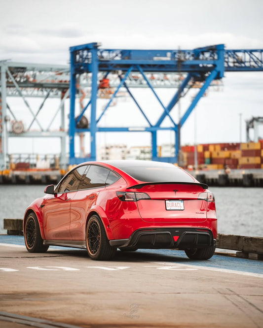 Tesla Model Y Performance AWD Long Range RWD Standard 2020 2021 2022 2023 2024 with Aftermarket Parts - V2 Rear Diffuser Carbon Fiber / FRP from CMST Tuning