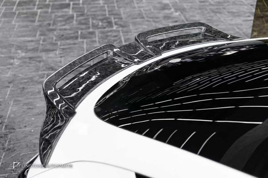 Tesla Model Y Performance AWD Long Range RWD Standard 2020-ON with Aftermarket Parts - V3 Style Rear Trunk Spoiler Carbon Fiber / FRP from CMST Tuning