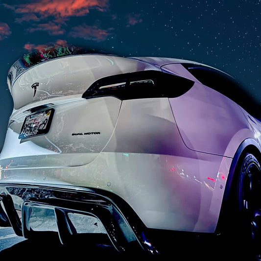 Tesla Model Y Performance AWD Long Range RWD Standard 2020 2021 2022 2023 2024 with Aftermarket Parts - V2 Rear Diffuser Carbon Fiber / FRP from CMST Tuning