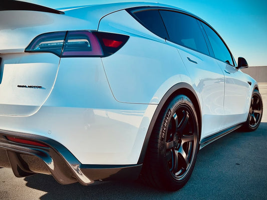 Tesla Model Y Performance AWD Long Range RWD Standard 2020 2021 2022 2023 2024 with Aftermarket Parts - V2 Rear Diffuser Carbon Fiber / FRP from CMST Tuning