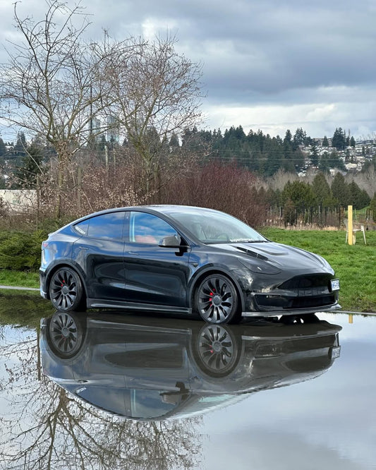 Tesla Model Y Performance AWD Long Range RWD Standard 2020 2021 2022 2023 2024 with Aftermarket Parts - V1 Hood Bonnet Carbon Fiber / FRP from CMST Tuning