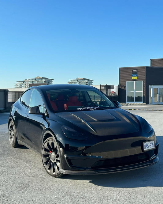 Tesla Model Y Performance AWD Long Range RWD Standard 2020 2021 2022 2023 2024 with Aftermarket Parts - V1 Hood Bonnet Carbon Fiber / FRP from CMST Tuning