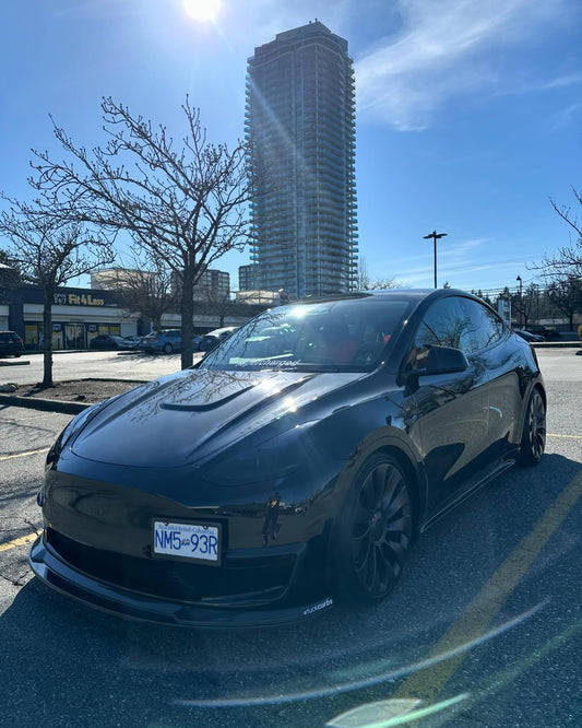 Tesla Model Y Performance AWD Long Range RWD Standard 2020 2021 2022 2023 2024 with Aftermarket Parts - V1 Hood Bonnet Carbon Fiber / FRP from CMST Tuning