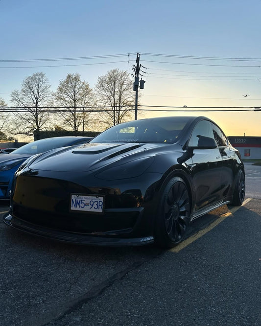 Tesla Model Y Performance AWD Long Range RWD Standard 2020 2021 2022 2023 2024 with Aftermarket Parts - V1 Hood Bonnet Carbon Fiber / FRP from CMST Tuning