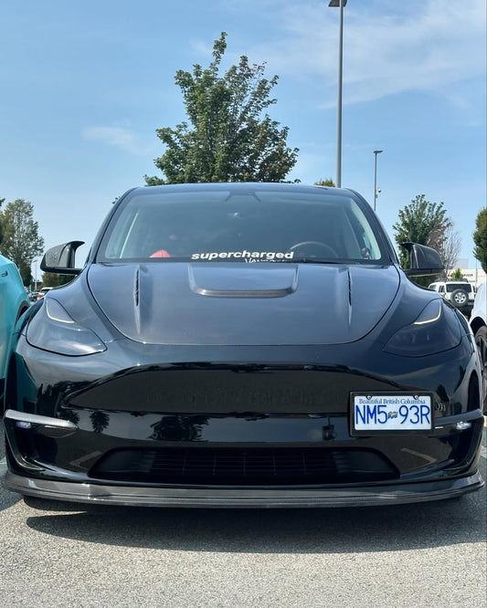 Tesla Model Y Performance AWD Long Range RWD Standard 2020 2021 2022 2023 2024 with Aftermarket Parts - V1 Hood Bonnet Carbon Fiber / FRP from CMST Tuning