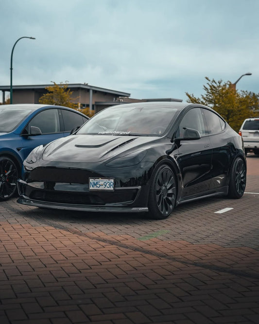 Tesla Model Y Performance AWD Long Range RWD Standard 2020 2021 2022 2023 2024 with Aftermarket Parts - V1 Hood Bonnet Carbon Fiber / FRP from CMST Tuning