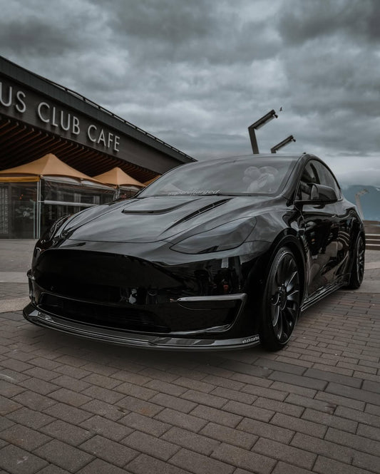 Tesla Model Y Performance AWD Long Range RWD Standard 2020 2021 2022 2023 2024 with Aftermarket Parts - V1 Hood Bonnet Carbon Fiber / FRP from CMST Tuning