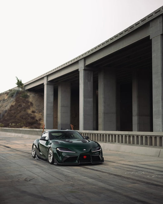 Toyota Supra MK5 A90 A91 3.0 2.0 2020 2021 2022 2023 2024 with Aftermarket Parts - V1 Vented Hood Bonnet Carbon Fiber / FRP from CMST Tuning