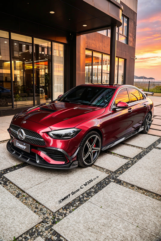 Mercedes Benz C-Class C43 AMG C300 (with sport-package bumper) W206 S206 2021-ON with Aftermarket Parts - Upper Valences Carbon Fiber / FRP from CMST Tuning