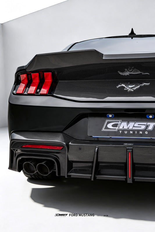 Ford Mustang S650 2.3 Ecoboost 5.0 GT Dark Horse 2024-ON with Aftermarket Parts - V1 Rear Diffuser Carbon Fiber / FRP from CMST Tuning