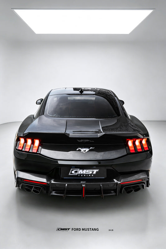Ford Mustang S650 2.3 Ecoboost 5.0 GT Dark Horse 2024-ON with Aftermarket Parts - V1 Rear Diffuser Carbon Fiber / FRP from CMST Tuning