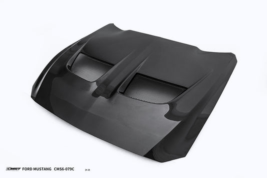 Ford Mustang S650 2.3 Ecoboost 5.0 GT Dark Horse 2024-ON with Aftermarket Parts - V1 GTD Style Hood Carbon Fiber / FRP from CMST Tuning