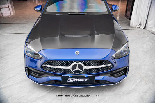 Mercedes Benz C-Class C63S C63 C43 AMG C300 W206 S206 2021-ON with Aftermarket Parts - V1 Hood Carbon Fiber / FRP from CMST Tuning