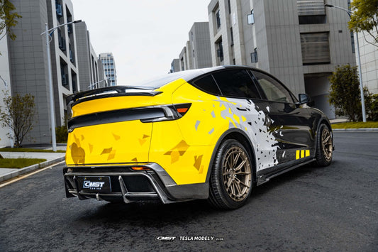 Tesla Model Y Juniper 2026-ON with Aftermarket Parts - V1 Rear Spoiler Carbon Fiber / FRP from CMST Tuning