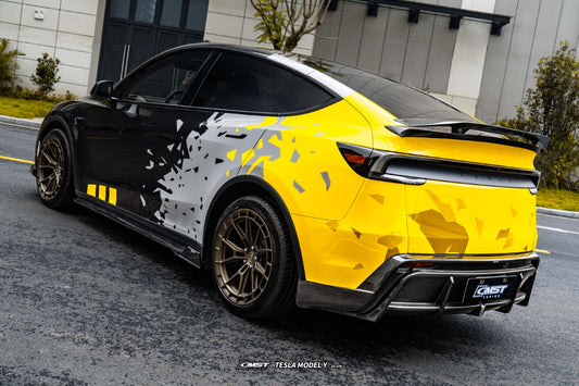 Tesla Model Y Juniper 2026-ON with Aftermarket Parts - V1 Rear Spoiler Carbon Fiber / FRP from CMST Tuning