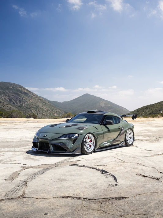 Toyota Supra MK5 A90 A91 3.0 2.0 2020 2021 2022 2023 2024 with Aftermarket Parts - V1 Vented Hood Bonnet Carbon Fiber / FRP from CMST Tuning