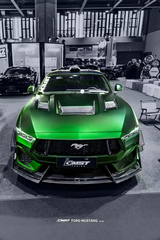 Ford Mustang S650 GT 2024-ON with Aftermarket Parts - V2 Front Lip Carbon Fiber / FRP from CMST Tuning
