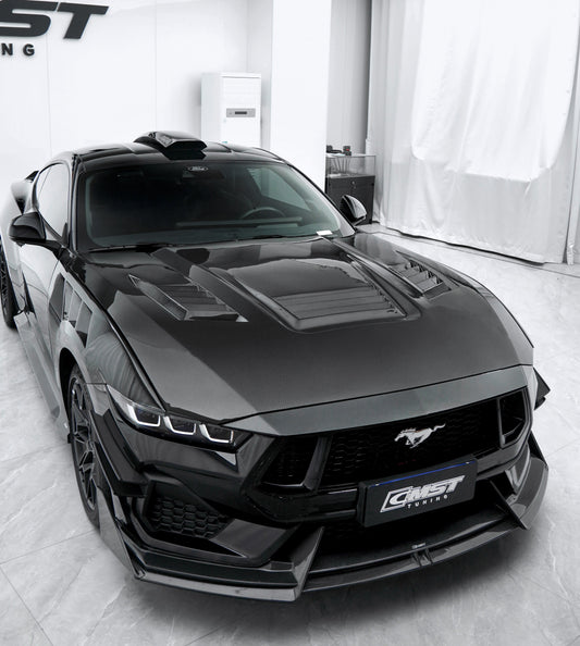 Ford Mustang S650 GT 2024-ON with Aftermarket Parts - V2 Front Lip Carbon Fiber / FRP from CMST Tuning