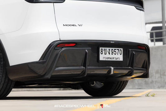 Tesla Model Y Juniper 2026-ON with Aftermarket Parts - V2 Rear Diffuser Carbon Fiber / FRP from CMST Tuning