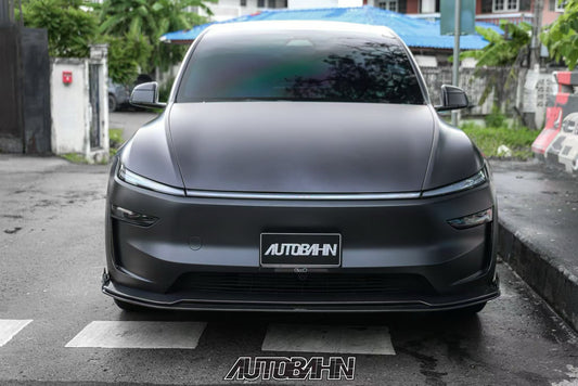 Tesla Model Y Juniper 2026-ON with Aftermarket Parts - V1 Front Lip Carbon Fiber / FRP from CMST Tuning