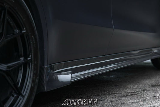 Tesla Model Y Juniper 2026-ON with Aftermarket Parts - V2 Side Skirts Carbon Fiber / FRP from CMST Tuning