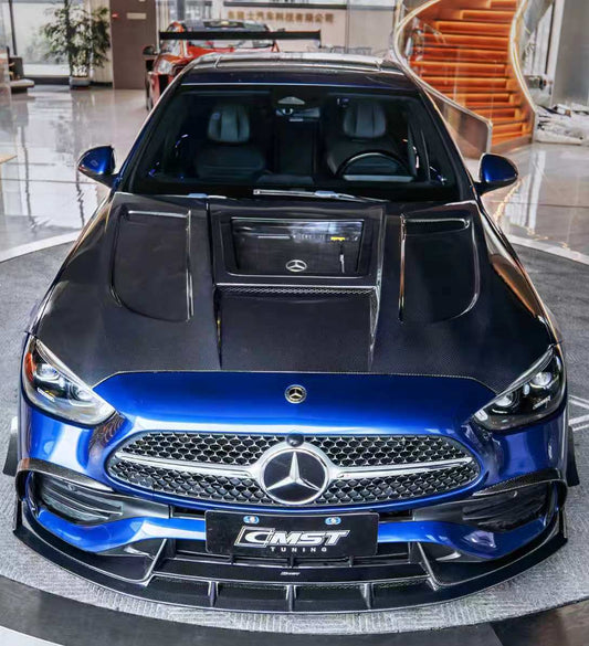 Mercedes Benz C-Class C63S C63 C43 AMG C300 W206 S206 2021-ON with Aftermarket Parts - V2 Hood Carbon Fiber / FRP from CMST Tuning