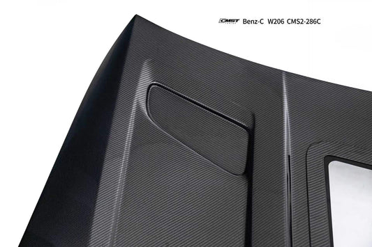 Mercedes Benz C-Class C63S C63 C43 AMG C300 W206 S206 2021-ON with Aftermarket Parts - V2 Hood Carbon Fiber / FRP from CMST Tuning