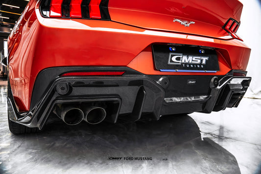Ford Mustang S650 2.3 Ecoboost 5.0 GT Dark Horse 2024-ON with Aftermarket Parts - V2 Rear Diffuser Carbon Fiber / FRP from CMST Tuning