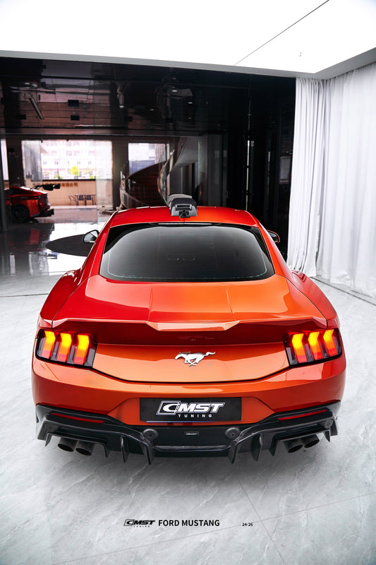 Ford Mustang S650 2.3 Ecoboost 5.0 GT Dark Horse 2024-ON with Aftermarket Parts - V2 Rear Diffuser Carbon Fiber / FRP from CMST Tuning