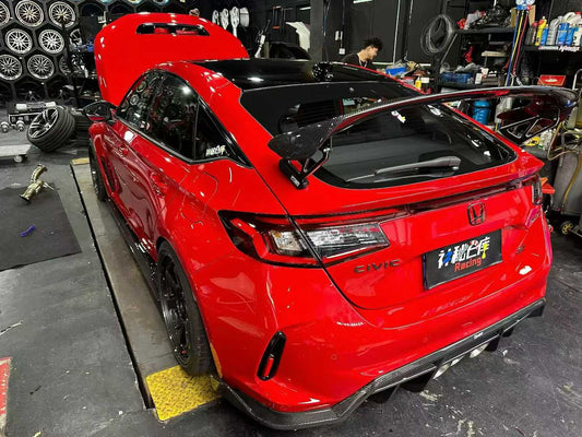 Honda Civic Type-R FL5 2023-ON with Aftermarket Parts - V2 Rear Diffuser Dry Pre-preg Carbon Fiber / FRP from CMST Tuning
