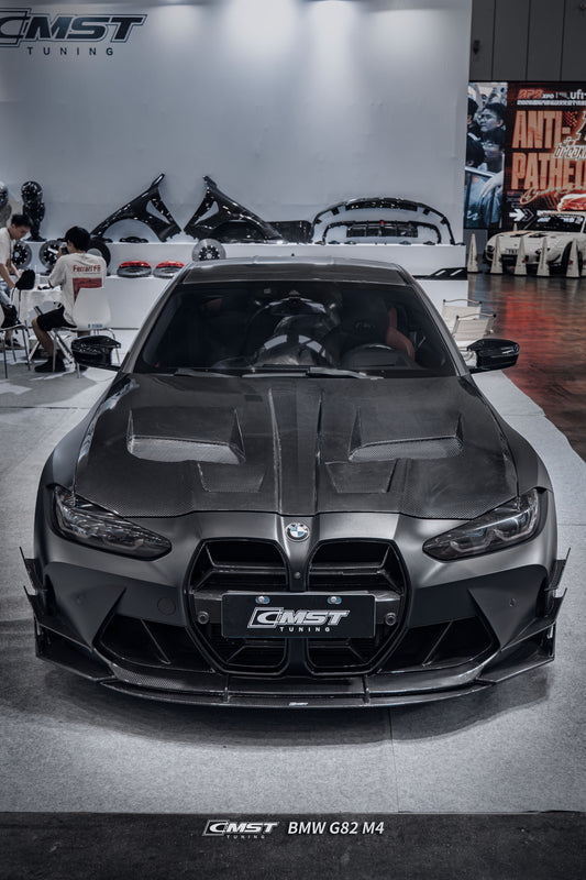 BMW M3CS M3C M3 G80 G81 2021-ON & M4CS M4C M4 G82 G83 2021-ON with Aftermarket Parts - V2 Style Front Lip Dry Pre-preg Carbon Fiber / FRP from CMST Tuning